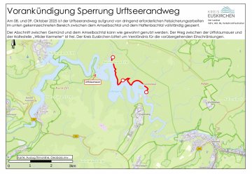 Kurzfristige Sperrung des Urftseerandwegs am 8. und 9. Oktober