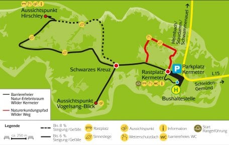 Map of the barriere-free "Wilder Kermeter"