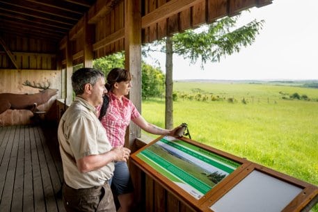 The red deer observation gallery promises an unforgettable natural spectacle for both young and old.